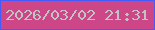 文字の大きさ：2、枠の色：455bfa、背景の色：cc4688、文字の色：c0c4c2 無料ブログパーツのブログ時計