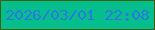 文字の大きさ：4、枠の色：455d09、背景の色：04be8e、文字の色：297ade 無料ブログパーツのブログ時計