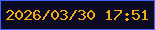 文字の大きさ：2、枠の色：4561fc、背景の色：0c0922、文字の色：f4ad14 無料ブログパーツのブログ時計