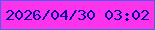 文字の大きさ：3、枠の色：4562ef、背景の色：fc33eb、文字の色：0407a2 無料ブログパーツのブログ時計