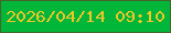 文字の大きさ：3、枠の色：45662b、背景の色：01b639、文字の色：edc726 無料ブログパーツのブログ時計