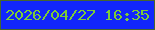 文字の大きさ：1、枠の色：45662f、背景の色：1126fc、文字の色：7ccc38 無料ブログパーツのブログ時計