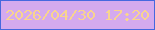 文字の大きさ：4、枠の色：4568df、背景の色：d4aaee、文字の色：f8d48e 無料ブログパーツのブログ時計