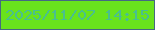 文字の大きさ：1、枠の色：456982、背景の色：69e31c、文字の色：49bf8f 無料ブログパーツのブログ時計