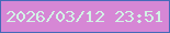 文字の大きさ：3、枠の色：456bb9、背景の色：d687d5、文字の色：d2f4e5 無料ブログパーツのブログ時計