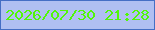 文字の大きさ：5、枠の色：456ec5、背景の色：b0bff2、文字の色：51f708 無料ブログパーツのブログ時計