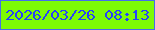 文字の大きさ：4、枠の色：456eeb、背景の色：7dfb05、文字の色：2642fa 無料ブログパーツのブログ時計