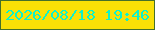 文字の大きさ：5、枠の色：456f2a、背景の色：f9e006、文字の色：0ef1ca 無料ブログパーツのブログ時計
