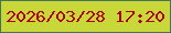 文字の大きさ：5、枠の色：457258、背景の色：c7d838、文字の色：ad030c 無料ブログパーツのブログ時計