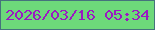 文字の大きさ：2、枠の色：45737c、背景の色：6dd97a、文字の色：9b19c2 無料ブログパーツのブログ時計