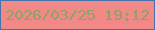 文字の大きさ：3、枠の色：4573aa、背景の色：f18988、文字の色：8ba463 無料ブログパーツのブログ時計