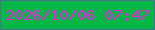 文字の大きさ：5、枠の色：457493、背景の色：05b845、文字の色：ec24e7 無料ブログパーツのブログ時計
