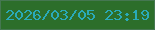 文字の大きさ：1、枠の色：457751、背景の色：2c6e2a、文字の色：2aaab8 無料ブログパーツのブログ時計