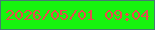 文字の大きさ：5、枠の色：457c71、背景の色：17f40f、文字の色：e74b4d 無料ブログパーツのブログ時計