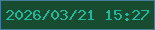 文字の大きさ：2、枠の色：457c9b、背景の色：174c31、文字の色：1fb89d 無料ブログパーツのブログ時計