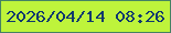文字の大きさ：1、枠の色：458263、背景の色：bef43b、文字の色：10396e 無料ブログパーツのブログ時計