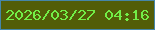 文字の大きさ：4、枠の色：4586a9、背景の色：525d08、文字の色：72ee47 無料ブログパーツのブログ時計
