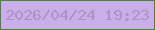 文字の大きさ：2、枠の色：45892d、背景の色：caaee9、文字の色：ae90c1 無料ブログパーツのブログ時計