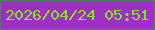 文字の大きさ：4、枠の色：458959、背景の色：9f2fc7、文字の色：83e919 無料ブログパーツのブログ時計