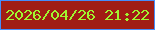 文字の大きさ：1、枠の色：458df9、背景の色：a01d14、文字の色：a0f630 無料ブログパーツのブログ時計