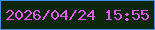 文字の大きさ：4、枠の色：458ee3、背景の色：0b2608、文字の色：de57f0 無料ブログパーツのブログ時計