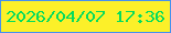 文字の大きさ：4、枠の色：4591ee、背景の色：fcf029、文字の色：06db5d 無料ブログパーツのブログ時計
