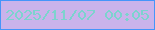 文字の大きさ：3、枠の色：4595fa、背景の色：cab3eb、文字の色：7cd3ce 無料ブログパーツのブログ時計