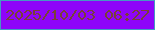 文字の大きさ：2、枠の色：4598c3、背景の色：8e04f9、文字の色：794139 無料ブログパーツのブログ時計