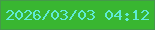 文字の大きさ：2、枠の色：45994a、背景の色：39b631、文字の色：5fead6 無料ブログパーツのブログ時計