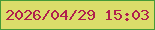 文字の大きさ：2、枠の色：459a37、背景の色：dbdd6a、文字の色：b0204d 無料ブログパーツのブログ時計