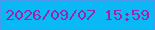 文字の大きさ：1、枠の色：459be9、背景の色：09b9f6、文字の色：9926a8 無料ブログパーツのブログ時計