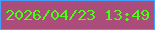 文字の大きさ：1、枠の色：459dfe、背景の色：ab4d7a、文字の色：48fe13 無料ブログパーツのブログ時計