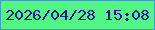 文字の大きさ：2、枠の色：459ec2、背景の色：52f684、文字の色：2a1593 無料ブログパーツのブログ時計