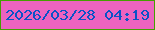 文字の大きさ：5、枠の色：459f00、背景の色：ed63bf、文字の色：0b53c7 無料ブログパーツのブログ時計