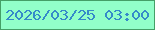 文字の大きさ：3、枠の色：459f67、背景の色：92ffc9、文字の色：358ac9 無料ブログパーツのブログ時計