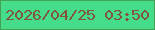 文字の大きさ：1、枠の色：45a155、背景の色：46dd8a、文字の色：81543c 無料ブログパーツのブログ時計