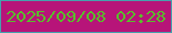 文字の大きさ：1、枠の色：45a1ad、背景の色：b71479、文字の色：5abd2c 無料ブログパーツのブログ時計