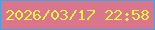 文字の大きさ：3、枠の色：45a2e3、背景の色：da758c、文字の色：e8f545 無料ブログパーツのブログ時計