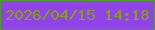 文字の大きさ：1、枠の色：45a317、背景の色：8f43e9、文字の色：85a20e 無料ブログパーツのブログ時計