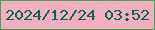 文字の大きさ：3、枠の色：45a358、背景の色：f3aec1、文字の色：05664e 無料ブログパーツのブログ時計