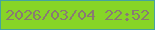 文字の大きさ：4、枠の色：45a49e、背景の色：87d527、文字の色：897a73 無料ブログパーツのブログ時計