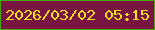 文字の大きさ：4、枠の色：45a50a、背景の色：781540、文字の色：f9e01f 無料ブログパーツのブログ時計