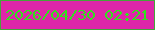 文字の大きさ：1、枠の色：45a53a、背景の色：de26a9、文字の色：31e21e 無料ブログパーツのブログ時計