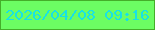 文字の大きさ：5、枠の色：45ae2a、背景の色：6cfd63、文字の色：18e2e4 無料ブログパーツのブログ時計