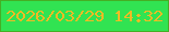 文字の大きさ：1、枠の色：45af25、背景の色：31e352、文字の色：efbb24 無料ブログパーツのブログ時計