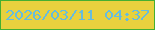 文字の大きさ：3、枠の色：45af31、背景の色：e8d13e、文字の色：66bcde 無料ブログパーツのブログ時計