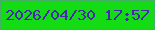 文字の大きさ：5、枠の色：45af66、背景の色：14dc14、文字の色：4727b2 無料ブログパーツのブログ時計