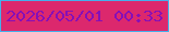 文字の大きさ：5、枠の色：45afec、背景の色：dc286d、文字の色：860fb7 無料ブログパーツのブログ時計