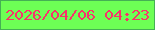 文字の大きさ：3、枠の色：45b054、背景の色：6dff55、文字の色：f9326b 無料ブログパーツのブログ時計