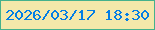 文字の大きさ：1、枠の色：45b18c、背景の色：f4e8aa、文字の色：027de5 無料ブログパーツのブログ時計